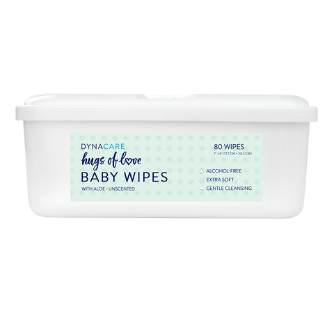 Dynarex Hugs of Love Baby Wipes Unscented Tub