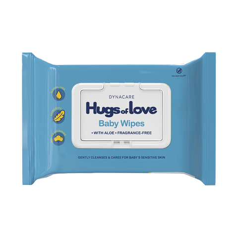 Hugs of Love Baby Wipes unscented w/ Plastic Lid 5" x 7"