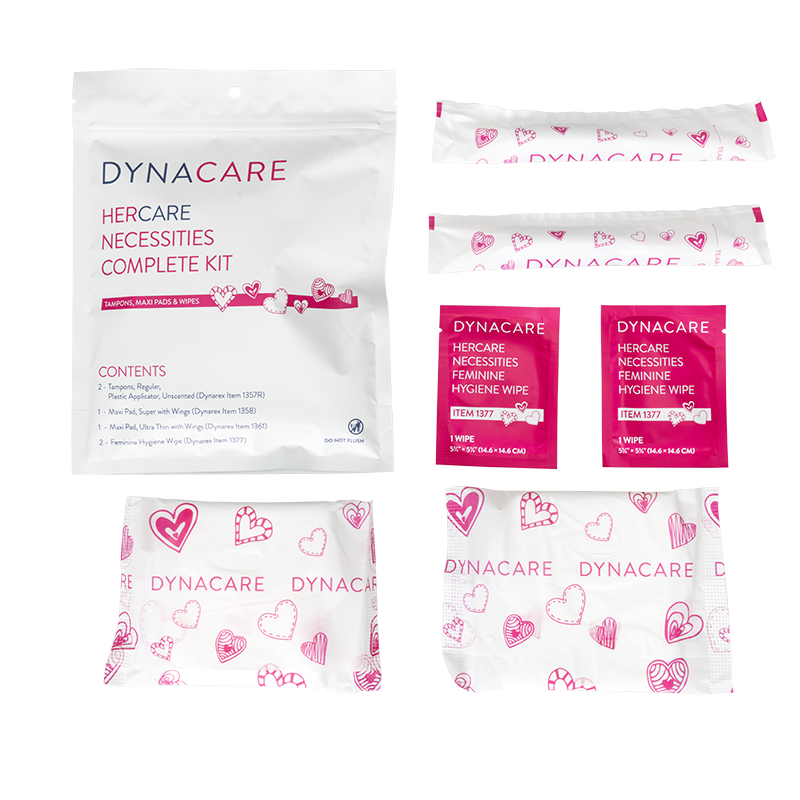 HER Care Necessities Complete Kit, Tampons, Pads and Wipes