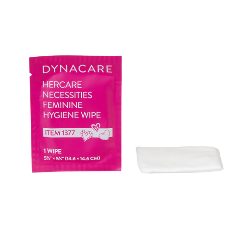 HerCare Necessities Feminine Hygiene Wipes, Pocket Size, 5 3/4" x 5 3/4"