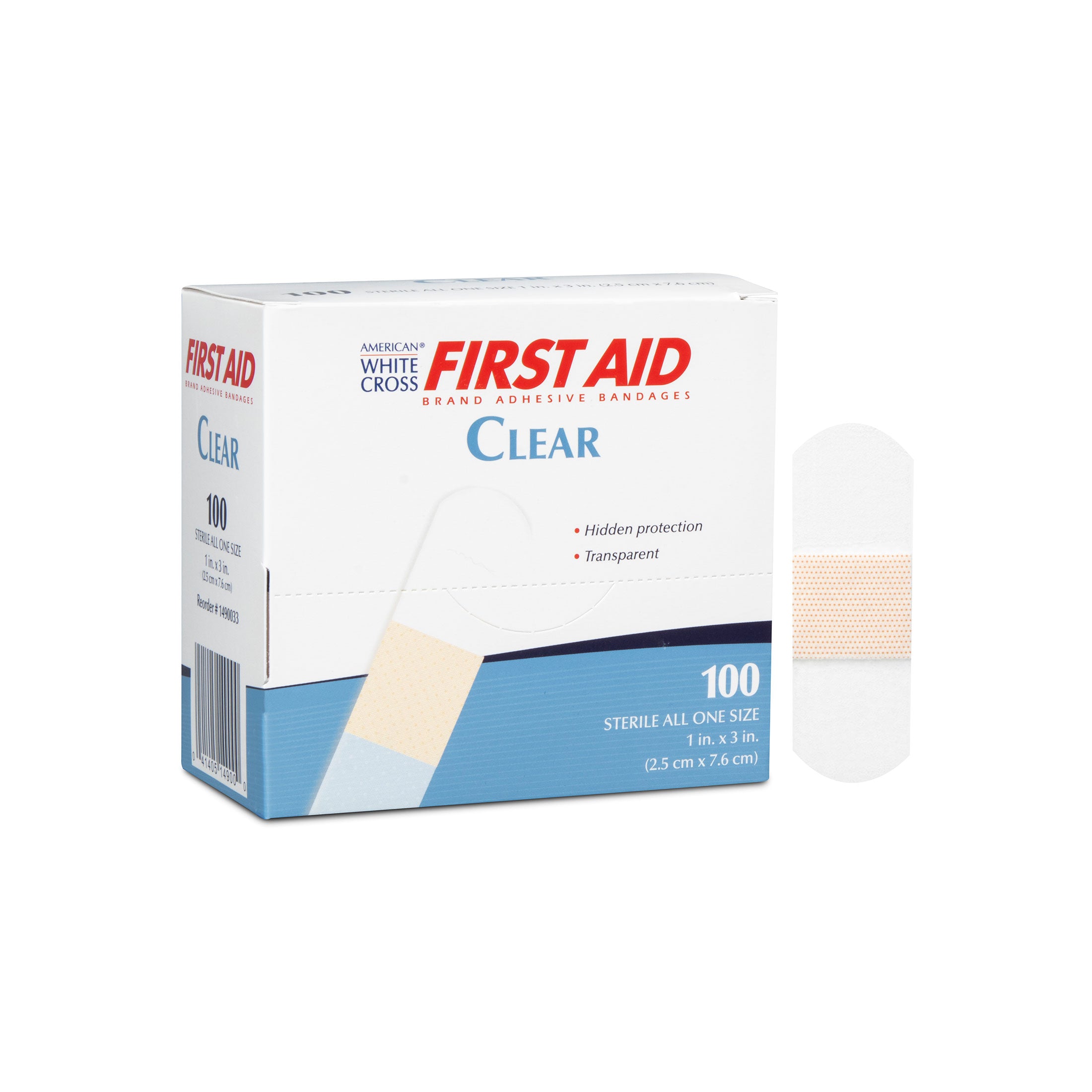 Clear Adhesive Bandages 1 x 3