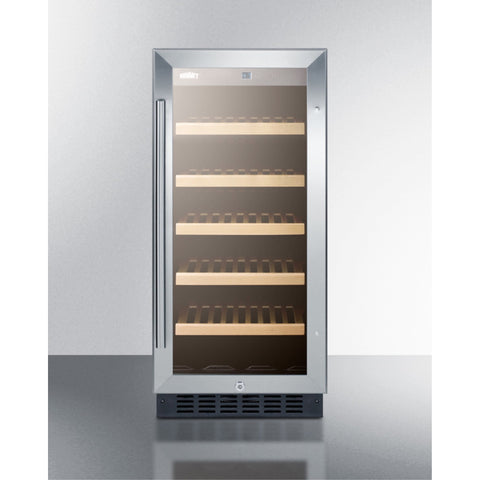 Accucold 15" wide ADA compliant wine cellar for built-in or freestanding use, with digital controls, front lock, LED