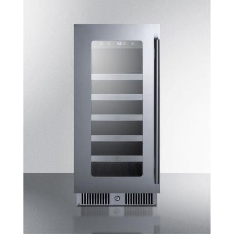Accucold 15" Wide Built-in Wine Cellar with Seamless Stainless Steel Door Trim (Model CL155WC)