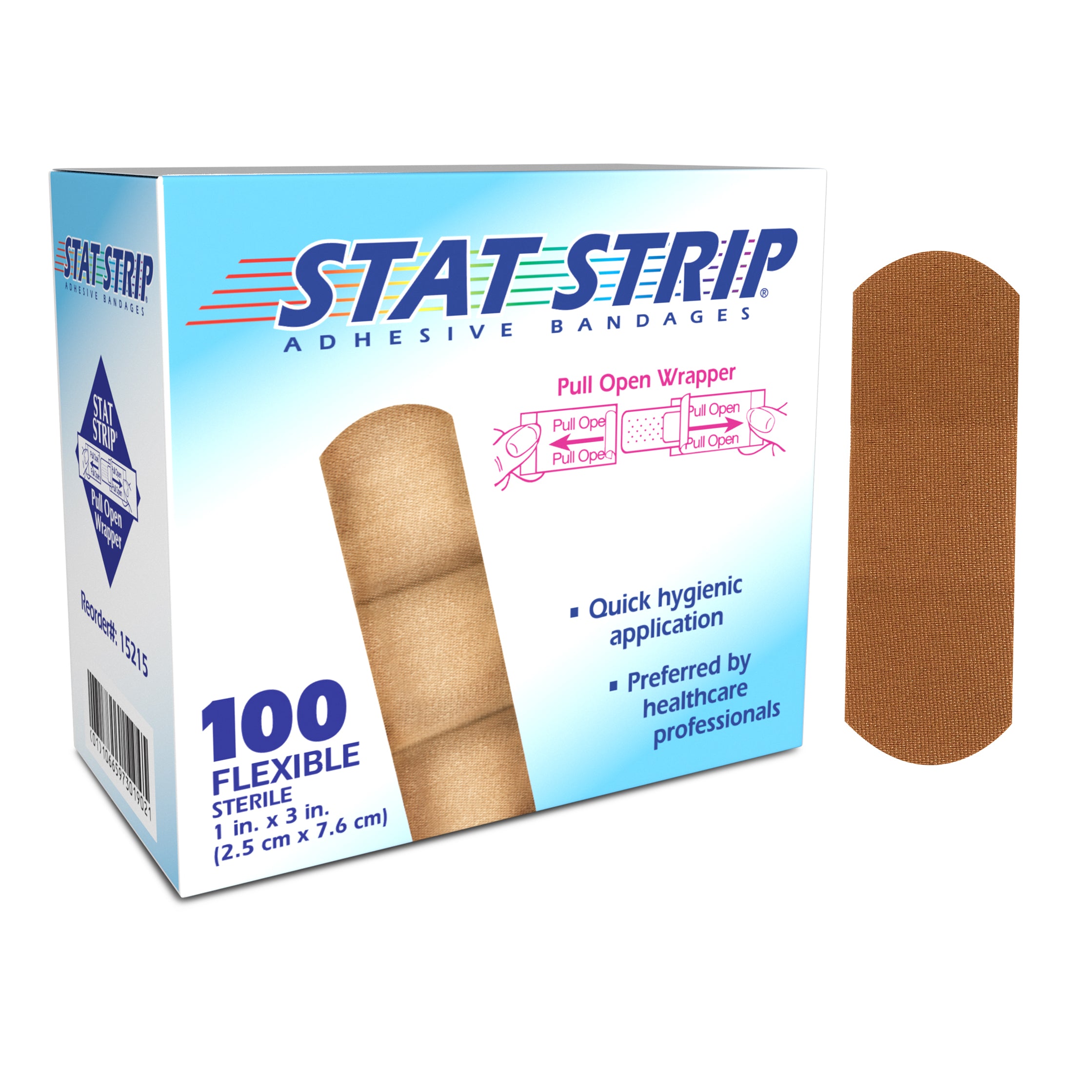 Flexible Fabric Stat StripÂ® Adhesive Bandages 1 x 3 Main image