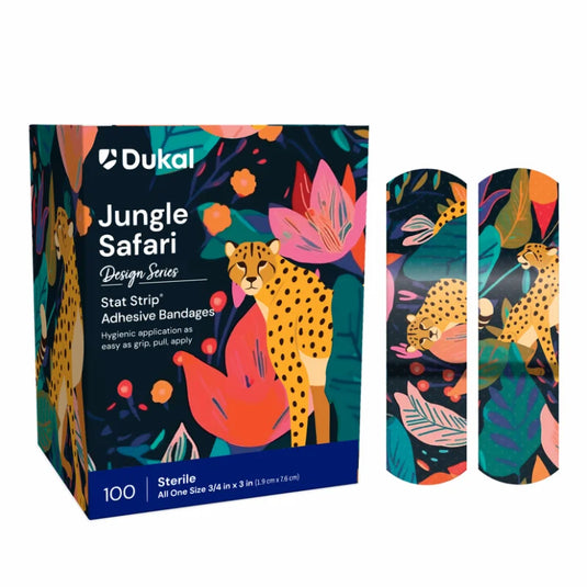 Design Series Jungle Safari Adhesive Bandages with Stat Strip® Technology, 3/4" x 3"