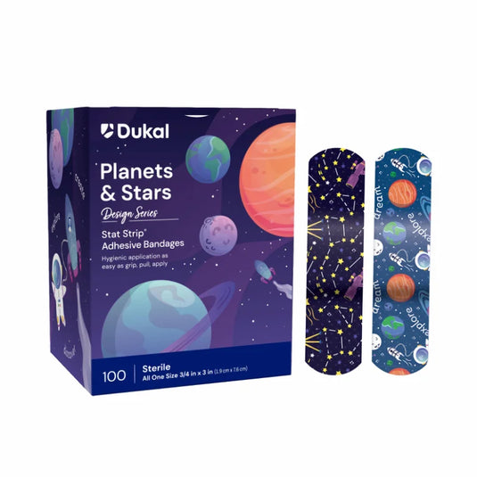 Design Series Planet and Stars Adhesive Bandages with Stat Strip® Technology, ¾” x 3”