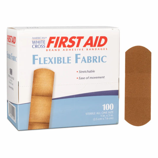 Sterile Lightweight Flexible Fabric Adhesive Bandages 1" x 3"