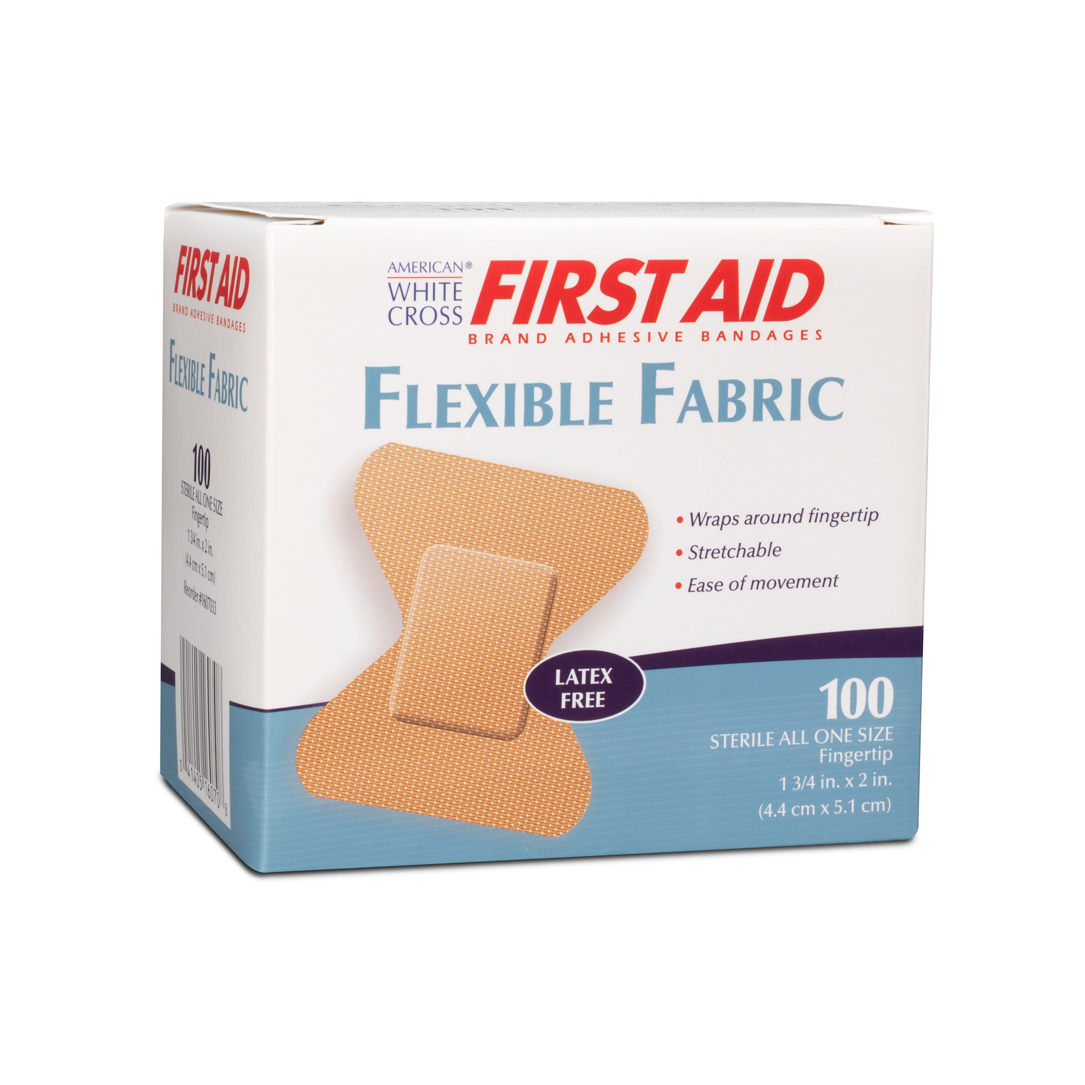 Flexible Fabric Adhesive Bandages Fingertip 1-3/4 x 2 - 1607033