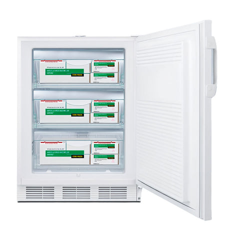 Built-in ADA compliant vaccine all-freezer in white with lock