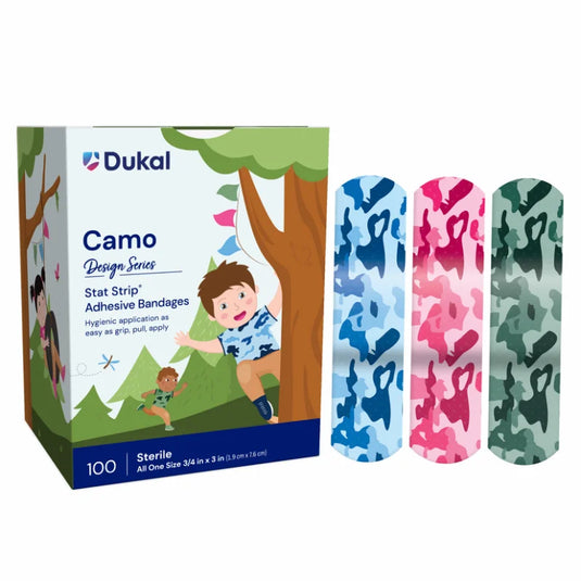 Design Series Camo Adhesive Bandages with Stat Strip® Technology, 3/4" x 3"