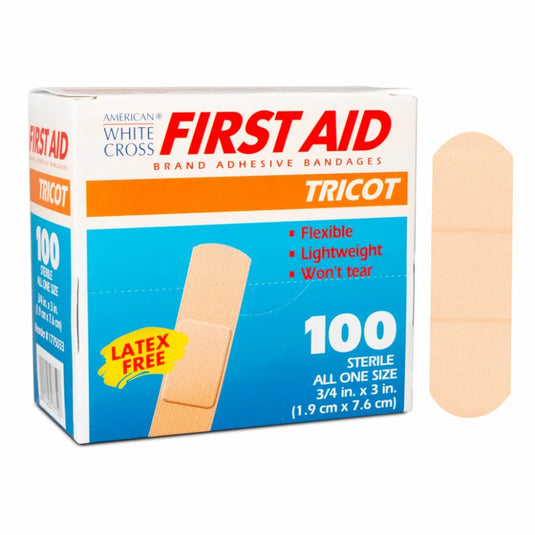 Sterile Tricot Adhesive Bandages 3/4" x 3"