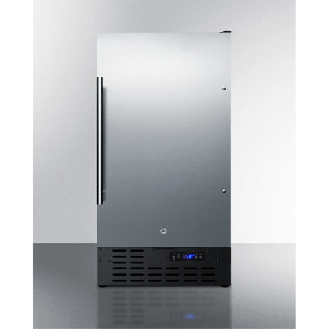 Accucold 18" Wide Built-in Undercounter All-refrigerator with a Black Stainless Steel Door, Black Cabinet, Digital
