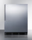 18" wide built-in undercounter glass door all-refrigerator with a stainless steel wrapped cabinet and lock