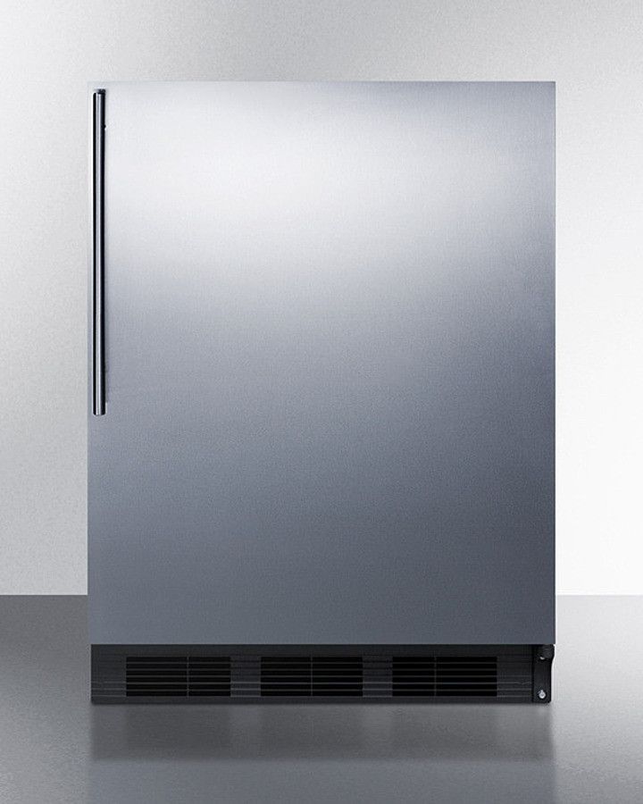 18" Wide Built-in Undercounter Glass Door All-refrigerator with a Stainless Steel Wrapped Cabinet and Lock Main image