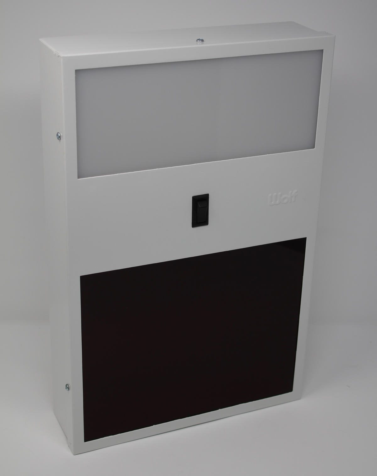 Wolf X-Ray Safelight, Combination in Enamel: Safelight on bottom with an incandescent room light at the top