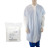 Dynarex Disposable Lab Coat No Pockets - White