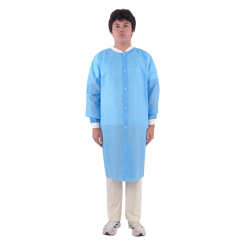 Lab Coat w/out Pockets, Large, Blue