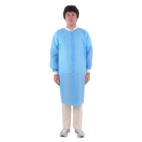 Lab Coat w/out Pockets, Large, Blue