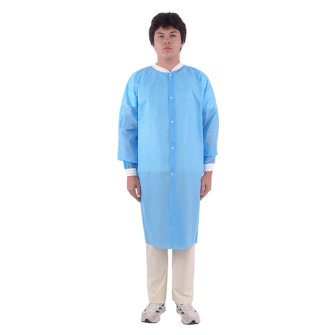 Lab Coat w/out Pockets, Large, Blue