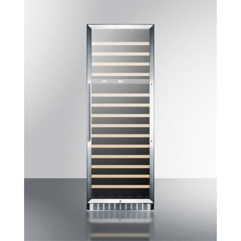 Accucold 2-zone 160 Bottle Wine Cellar with Glass Door, Digital Thermostat, and Stainless Steel Wrapped Cabinet (Model