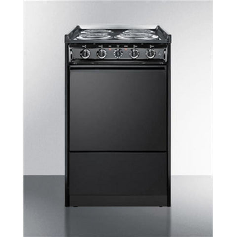 Accucold 20" Wide Electric Coil Top Range in Black