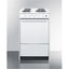 20" wide slide-in style electric coil top range in white with oven window