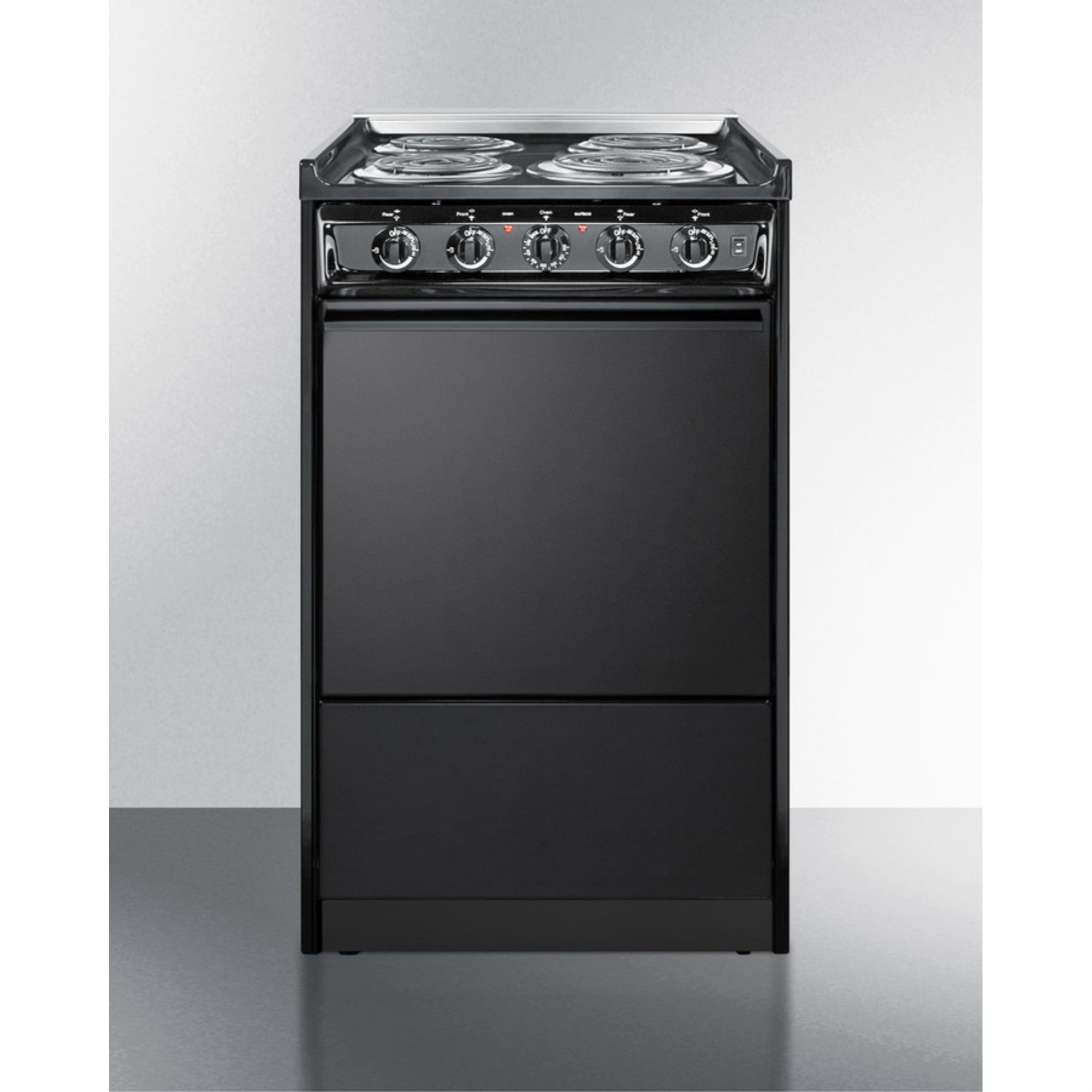 20" wide electric coil range in black