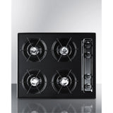 Accucold 24" Wide Open Burner Gas Cooktop in Bisque with Battery Start Ignition