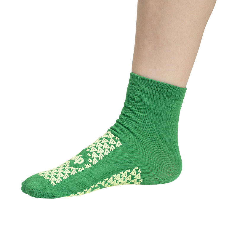Double sided slipper socks medium green