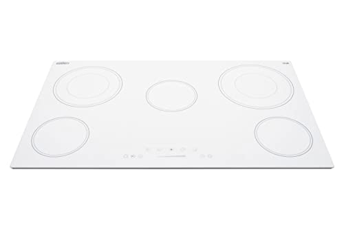 Accucold 36" Wide 5-burner Smooth-top Cooktop in White with Touch Controls