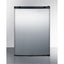 Compact minibar with stainless steel door and black cabinet