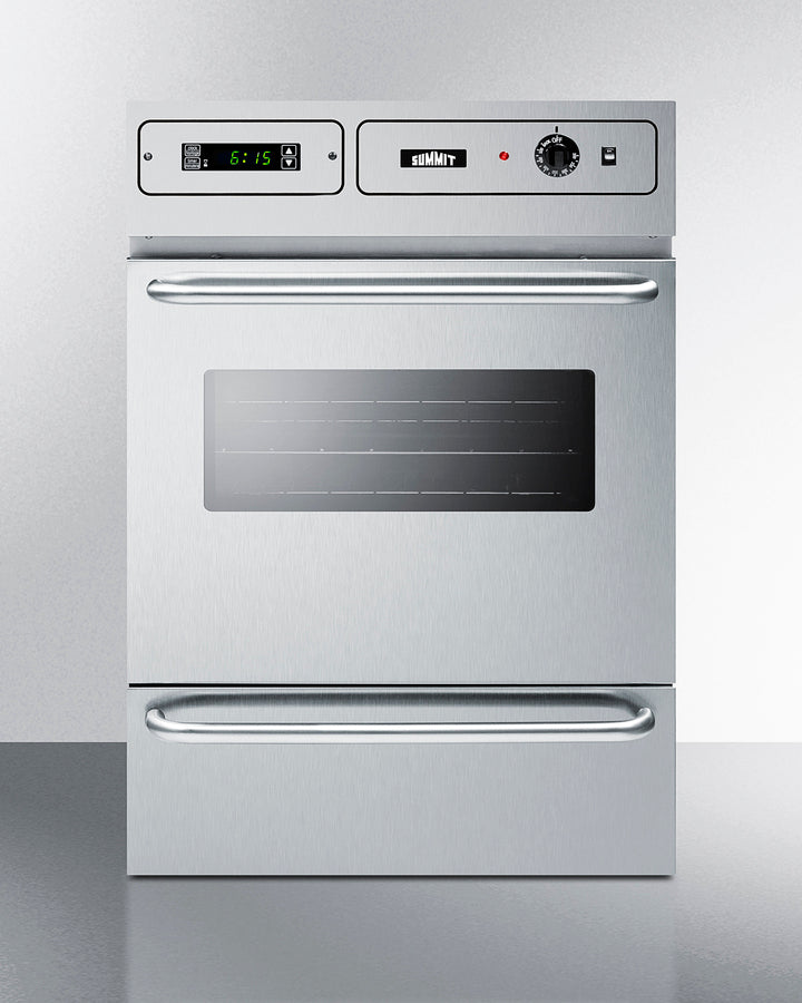 Stainless steel 115V electric wall oven with digital clock/timer and oven window; for cutouts 22 3/8" wide by 34 1/8" hi