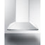 24" wide European style convertible wall-mount range hood in stainless steel, ADA compliant