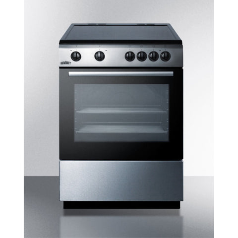 Accucold 24" Wide Smooth-top Electric Range in Stainless Steel