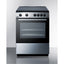 24" wide smooth-top electric range in stainless steel