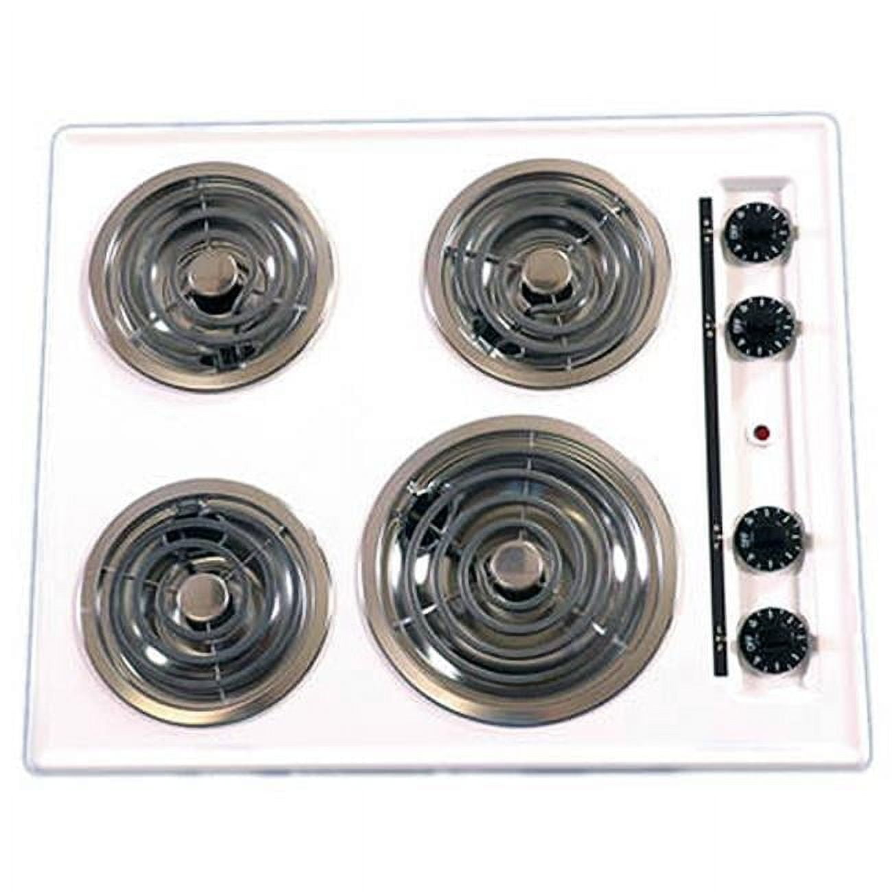 24" wide 220V electric coil top cooktop in white porcelain finish Main image