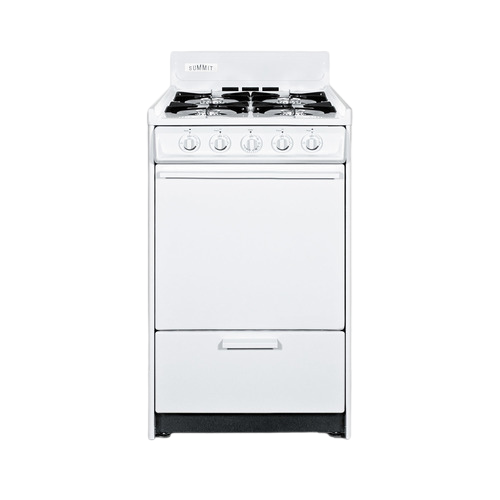 20" wide smooth-top range in white