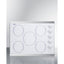 27" wide 5-burner radiant cooktop made in the USA in smooth white ceramic glass finish