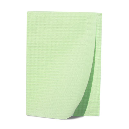 Patient Bibs, 2-Ply, 13" x 18", Green