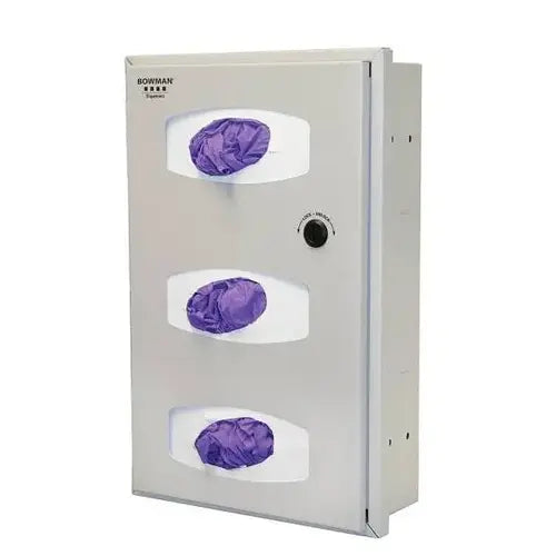 Semi-Recessed Glove Box Dispenser Triple Quartz Beige Steel