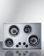 30" wide 230V electric cooktop with four coil elements and stainless steel finish