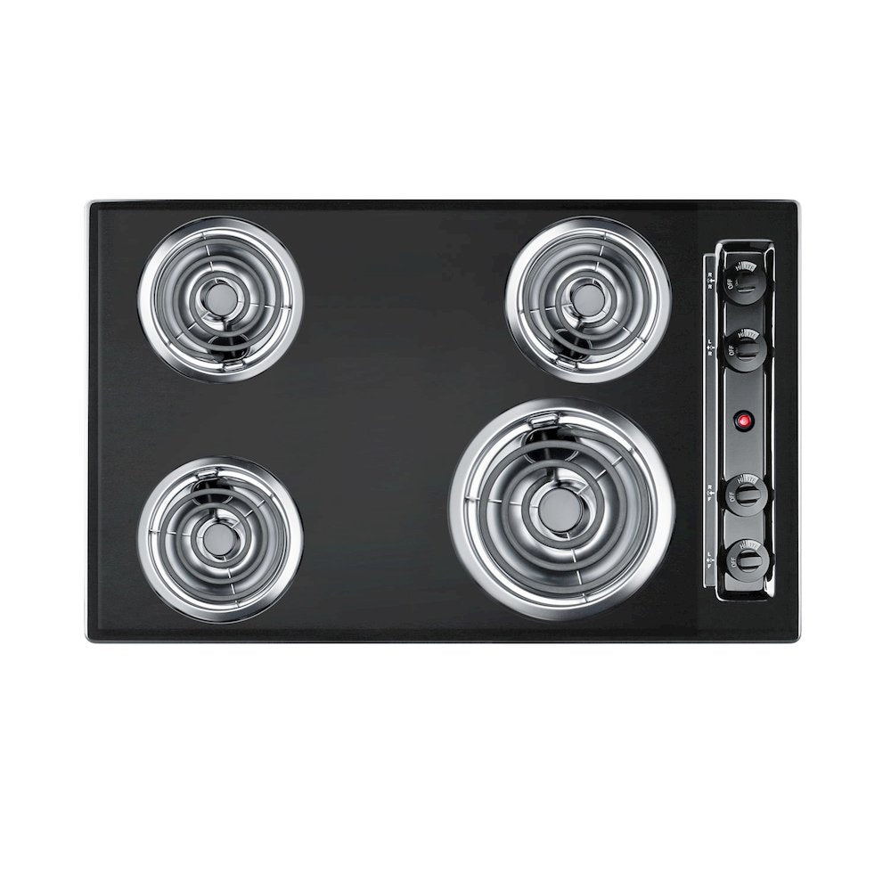 Accucold 30" Wide 4-burner Smooth-top Cooktop in Black
