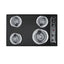 30" wide 4-burner smooth-top cooktop in black