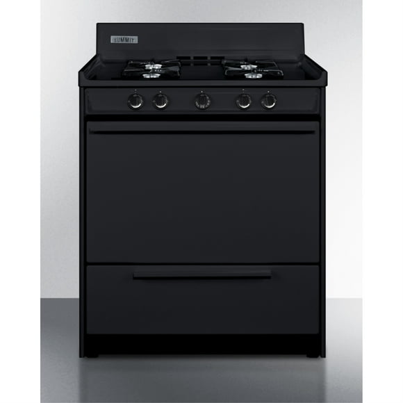 30" Wide Gas Range in Black, Open Burners Main image