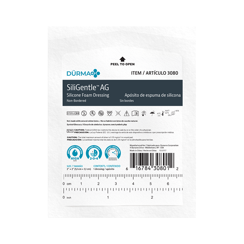 SiliGentle AG Silver Silicone Foam Dressing