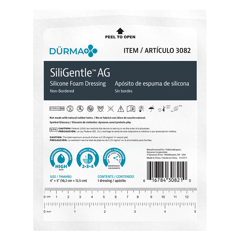 SiliGentle AG Silver Silicone Foam Dressing