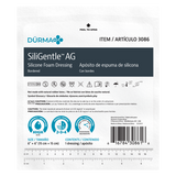 SiliGentleAG - Silver Silicone Bordered Foam Dressing 6" x 6"