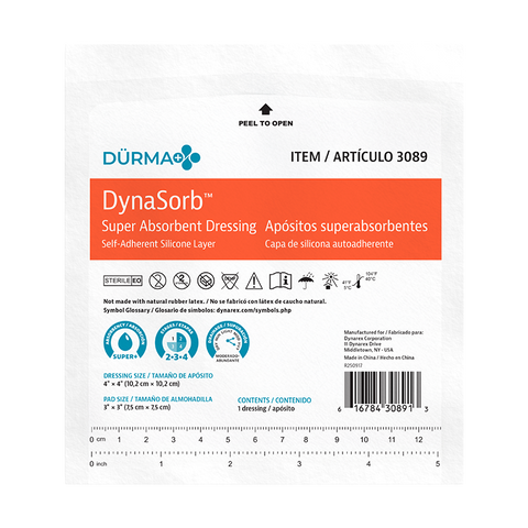 DynaSorb - Super Absorbent Dressing Self-Adhering 4" x 4"