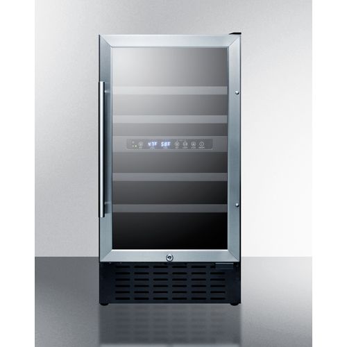 Accucold 18" wide ADA compliant dual zone wine cellar for built-in or freestanding use, with digital controls, lock,