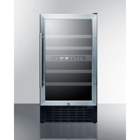Accucold 18" wide ADA compliant dual zone wine cellar for built-in or freestanding use, with digital controls, lock,
